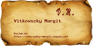 Vitkovszky Margit névjegykártya